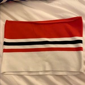 Red, White, and Black tube top